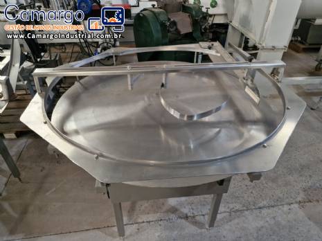 Mesa acumuladora girat�ria em a�o inox Masipack 1200 mm