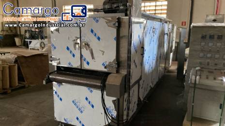 Forno t�nel cont�nuo � g�s em a�o inox com 3 esteiras VS Tecnologia Industrial