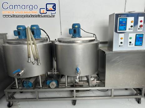 Planta de pasteuriza��o pasteurizador matura��o BRASFRIO para sorvetes a�a� latic�nios