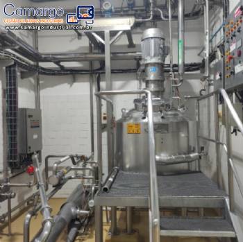Tanque dispersor em inox para p�s 500 litros com bomba Netzsch v�lvulas Alfa Laval