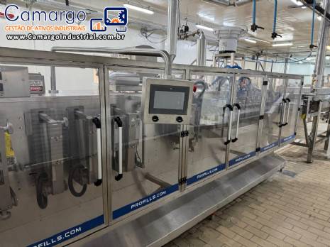 Envasadora embaladora horizontal em inox para embalagens stand up pouch SUP formadas Profills